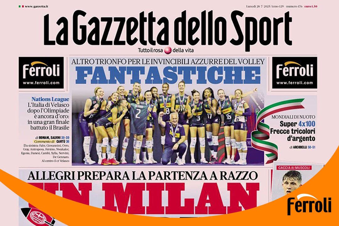 金沙js800000强势登陆《米兰体育报》头版！！